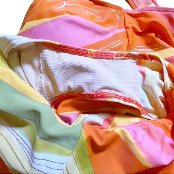 Gottex One Piece Swimsuit in Painted Desert Orange Pink Gold Women’s Size 22W - Picture 8 of 12